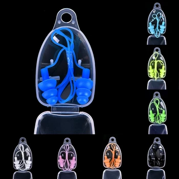 

1set Soft Swimming Earplugs Nose Clip With Case Protective Prevent Water Ear Plug Waterproof Silicone Swim Dive Supplies