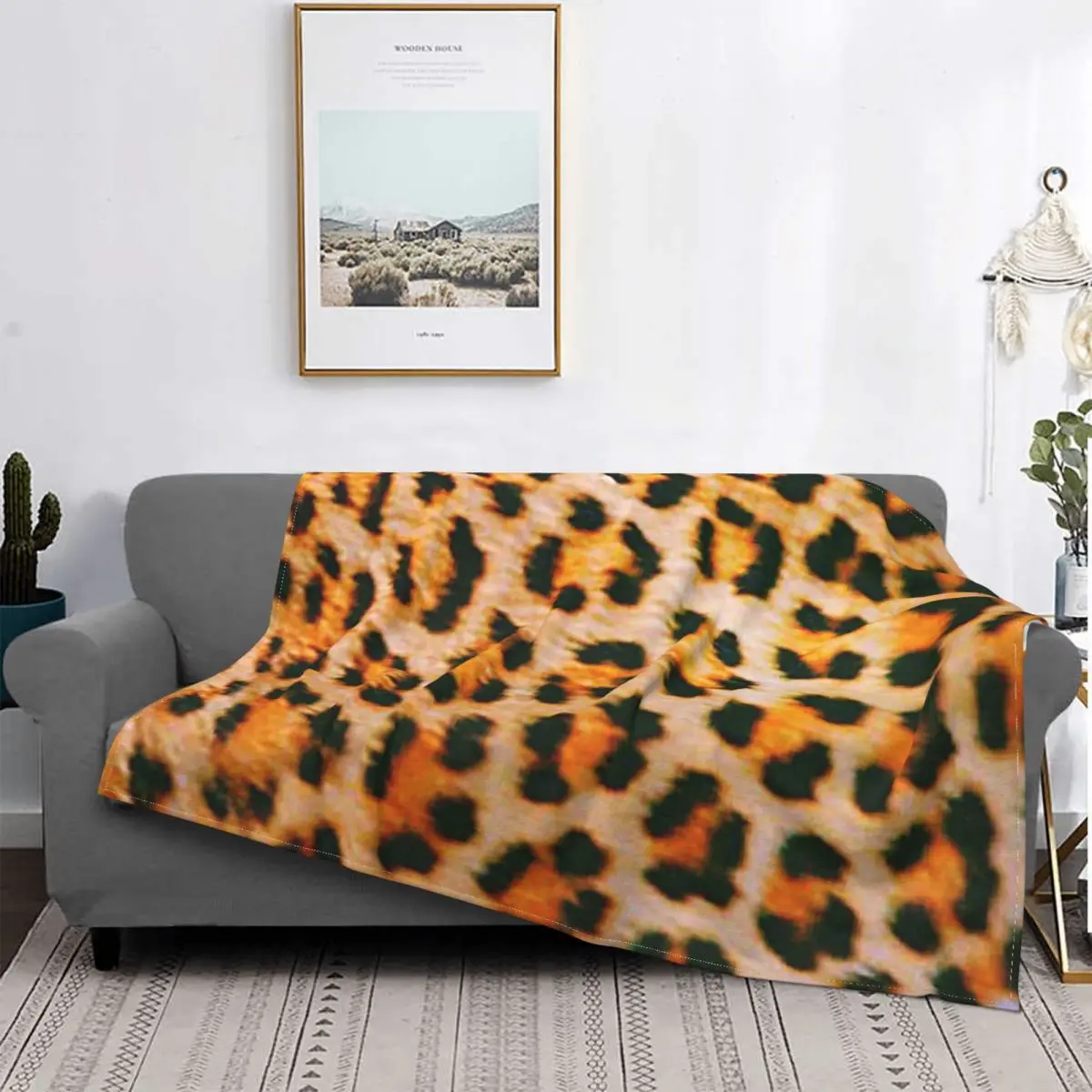 

Leopard Print Fur Design Blanket Animal Wild Spots Plush Thick Ultra-Soft Flannel Fleece Throw Blankets For Sofa Bedspread Quilt