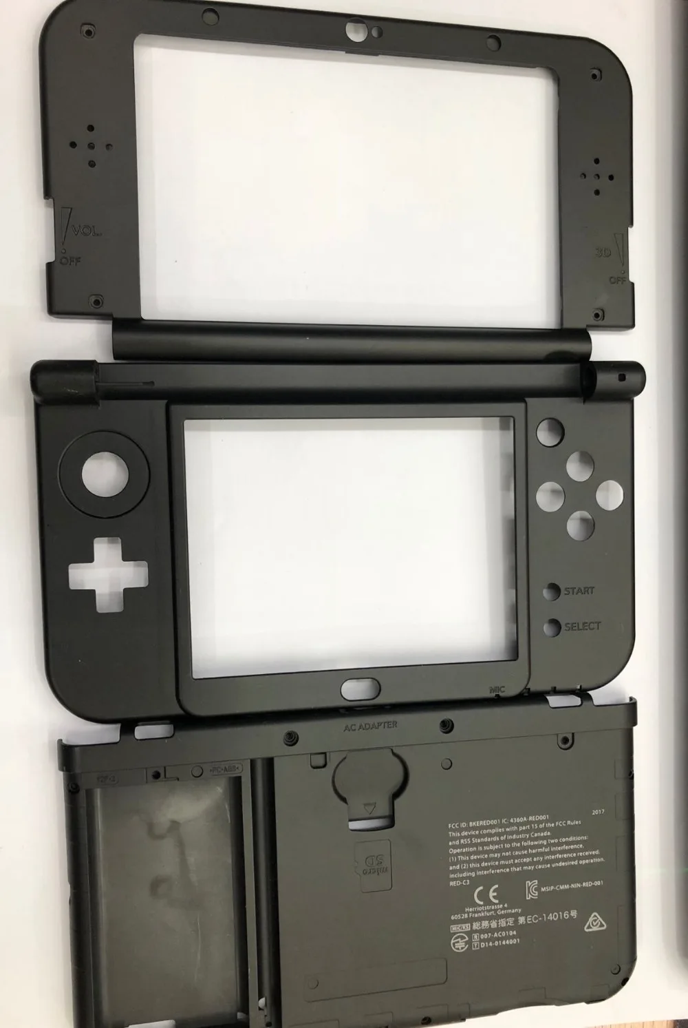 Оригинальная лицевая панель среднего корпуса+ задняя крышка батареи чехол Замена для NEW 3DS XL/LL