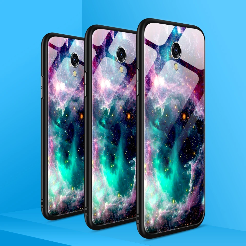 Для Meizu M5 M6 M8 M9 Note звездный узор закаленное стекло чехол для Meizu Note 8 9 чехол для телефона Meizu Note5 ТПУ Защитная оболочка