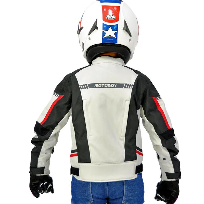 Motoboy/Детская мотоциклетная куртка для подростков с водонепроницаемым и теплым вкладышем и CE протектором для 4 сезонов, куртка
