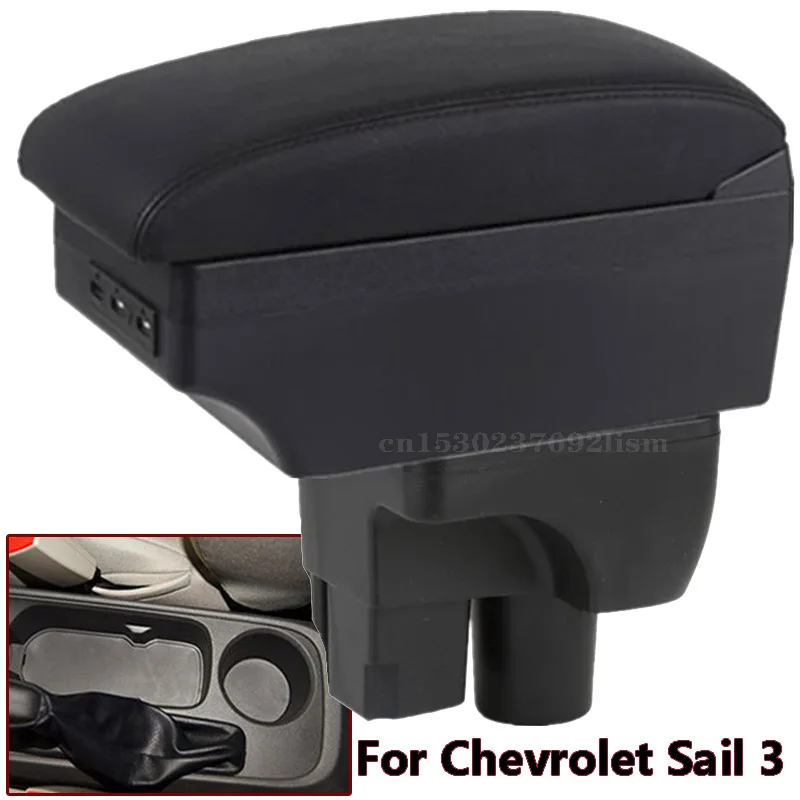 

Подлокотник для автомобиля chevrolet Sail 3, контейнер для хранения центральной консоли с пепельницей, подстаканником, USB-зарядкой, аксессуары 2010-2014