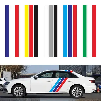 

Tricolor Lines Customized Vinyl Decals Car Body Door Side Stickers Stripes Racing Styling For BMW KIA Honda Toyota