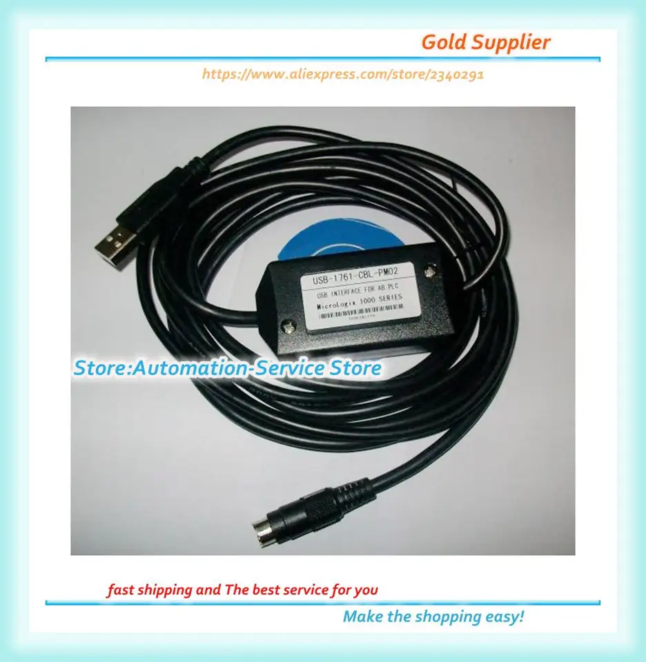 USB-1761-CBL-PM02 for Micrologix 1000 1200 1500 PLC Programming Cable 10FT