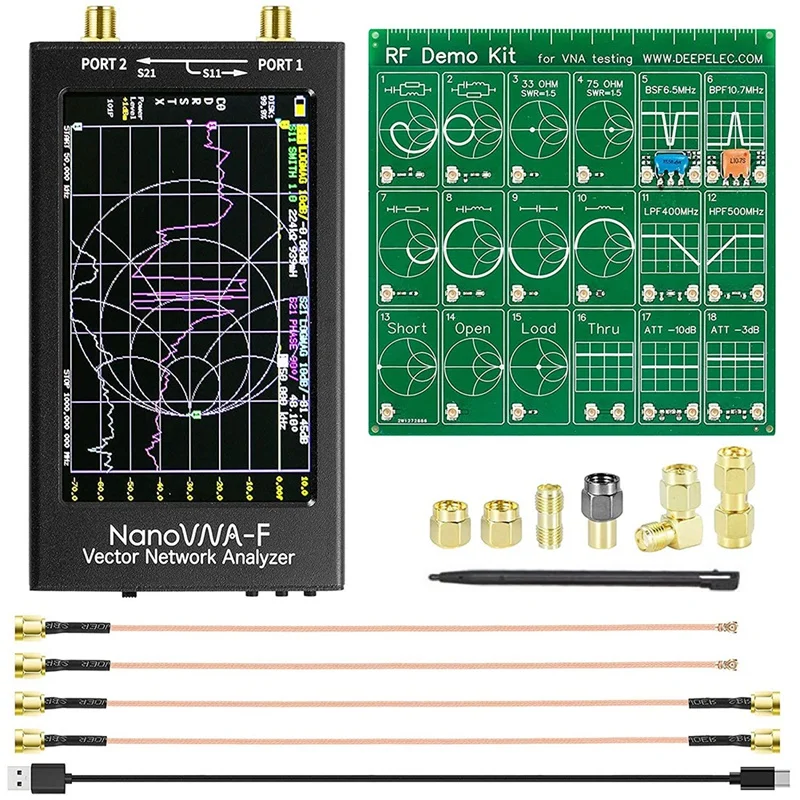 Векторный анализатор сети Nanovna-F 4 3-дюймовый контактный ЖК-экран 10 кГц-1 5 ГГц HF VHF UHF