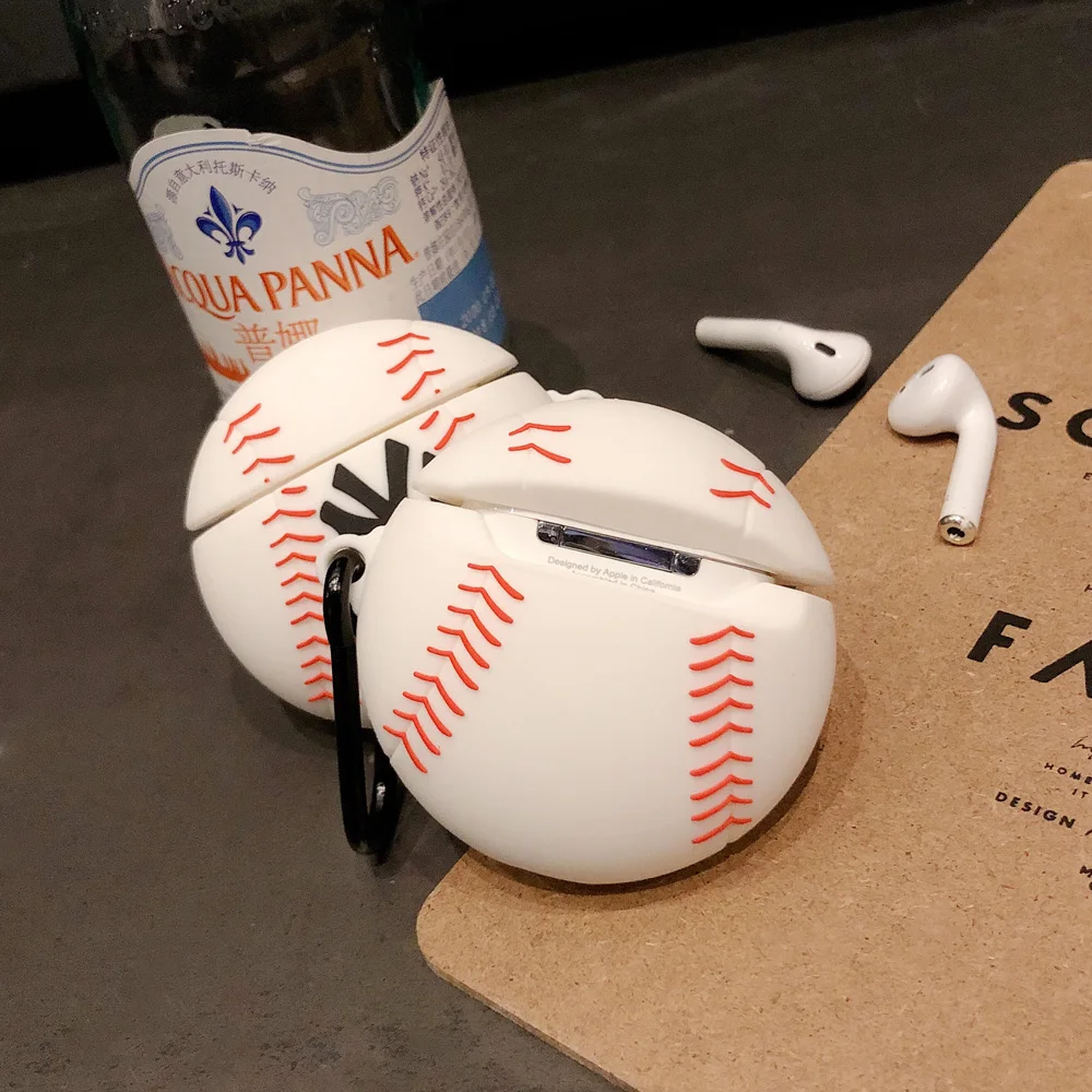 3D мультяшный бейсбольный чехол Защитный кожаный чехол для Airpods силиконовый чехол для наушников для Airpods Беспроводная bluetooth-гарнитура