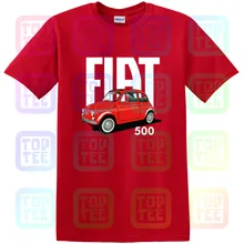 Классический итальянский Fiat 500 Футболка Винтаж ретро автомобиль дизайн Прохладный унисекс