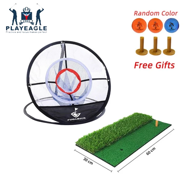 FUNGREEN Golf Chipping коврик и сетка 60x30 см для тренировок в помещении на улице резиновый