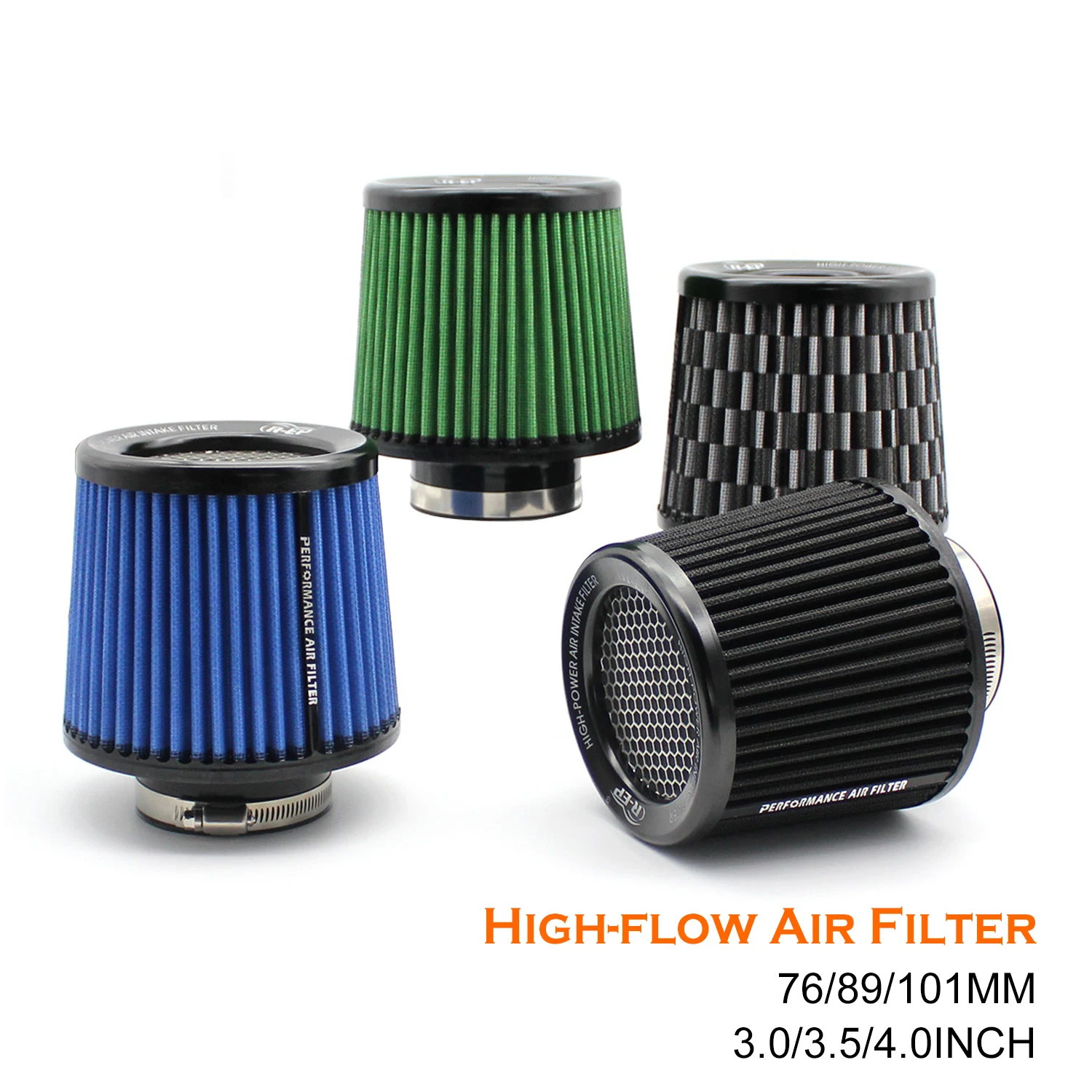 Car High Flow Air Filter Cold Air Intake Universal Filters 3" 3.5