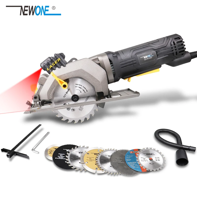 NEWONE 600W 3500RPM Mini Compact Circular Saw with Laser Guide Small but Powerful Ideal for Wood Tile Aluminum and Plastic Cut