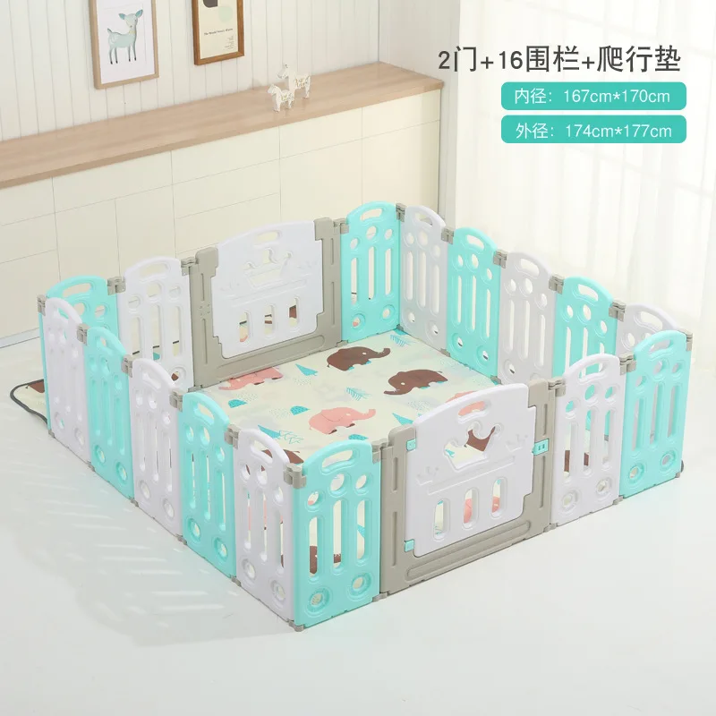 blue16fences1cushion Детский игровой забор, детский коврик для лазания, забор для малышей, забор для безопасности, забор для помещений, детская игровая площадка, Развивающие детские забор - Цвет: blue16fences1cushion