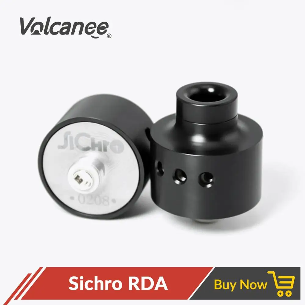 

Volcanee SXK Sichro RDA 22mm Diameter 3 Air Holes PEEK Insulators Ultem Chamber SS316 Single Coil for 510 Thread Vape Tank