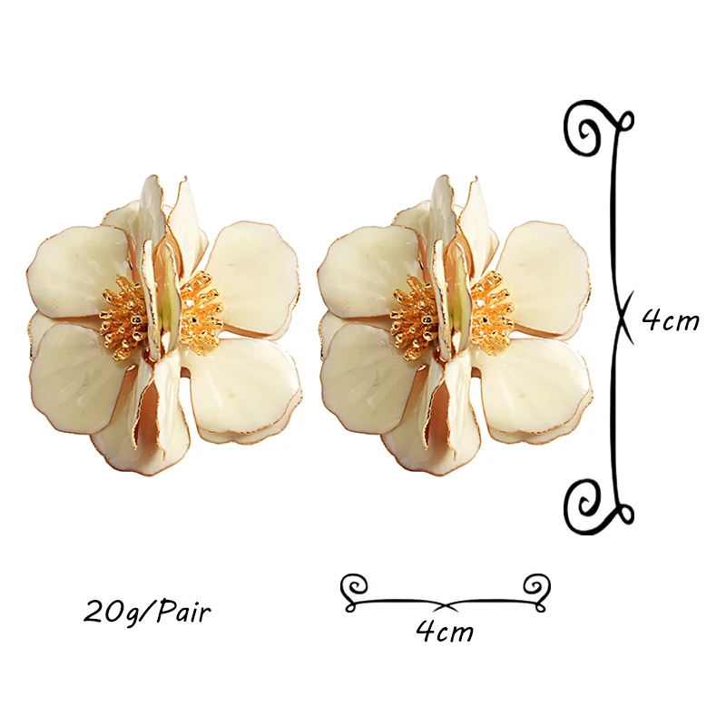 New design White metal oiled flower earrings High-quality Fashion Trend Drop Earring Fine Jewelry Accessories For Women - Image 6