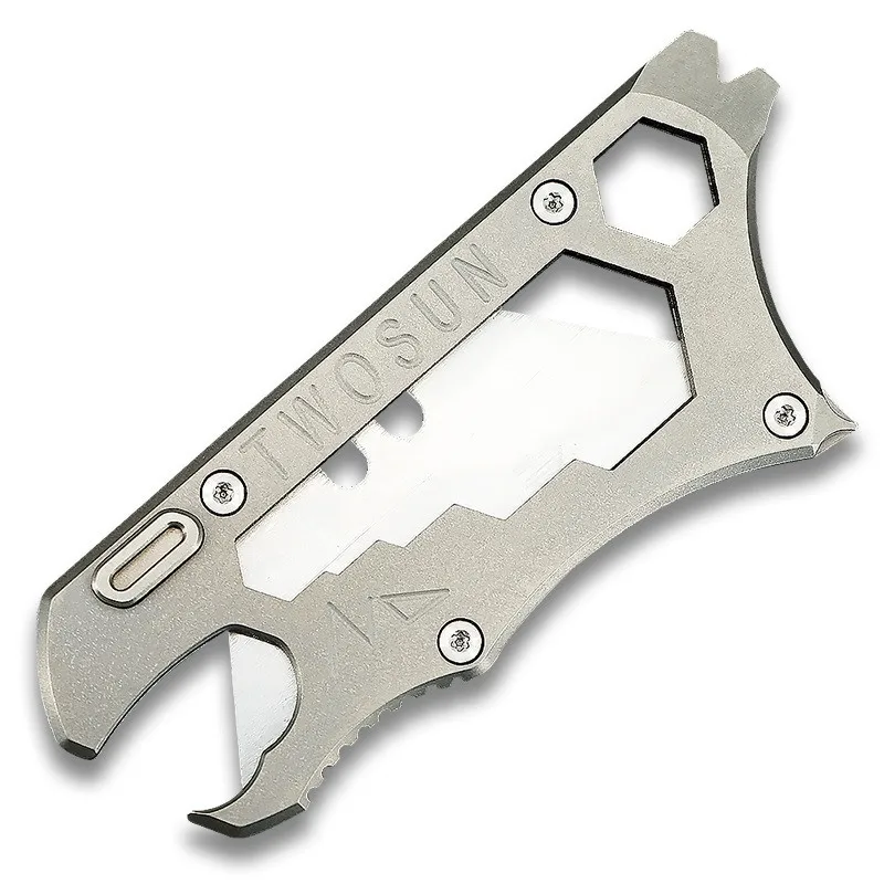 

Titanium Alloy Utility Knife Paper Cutter Express Knife Multi-tool Portable EDC Equipment Portable