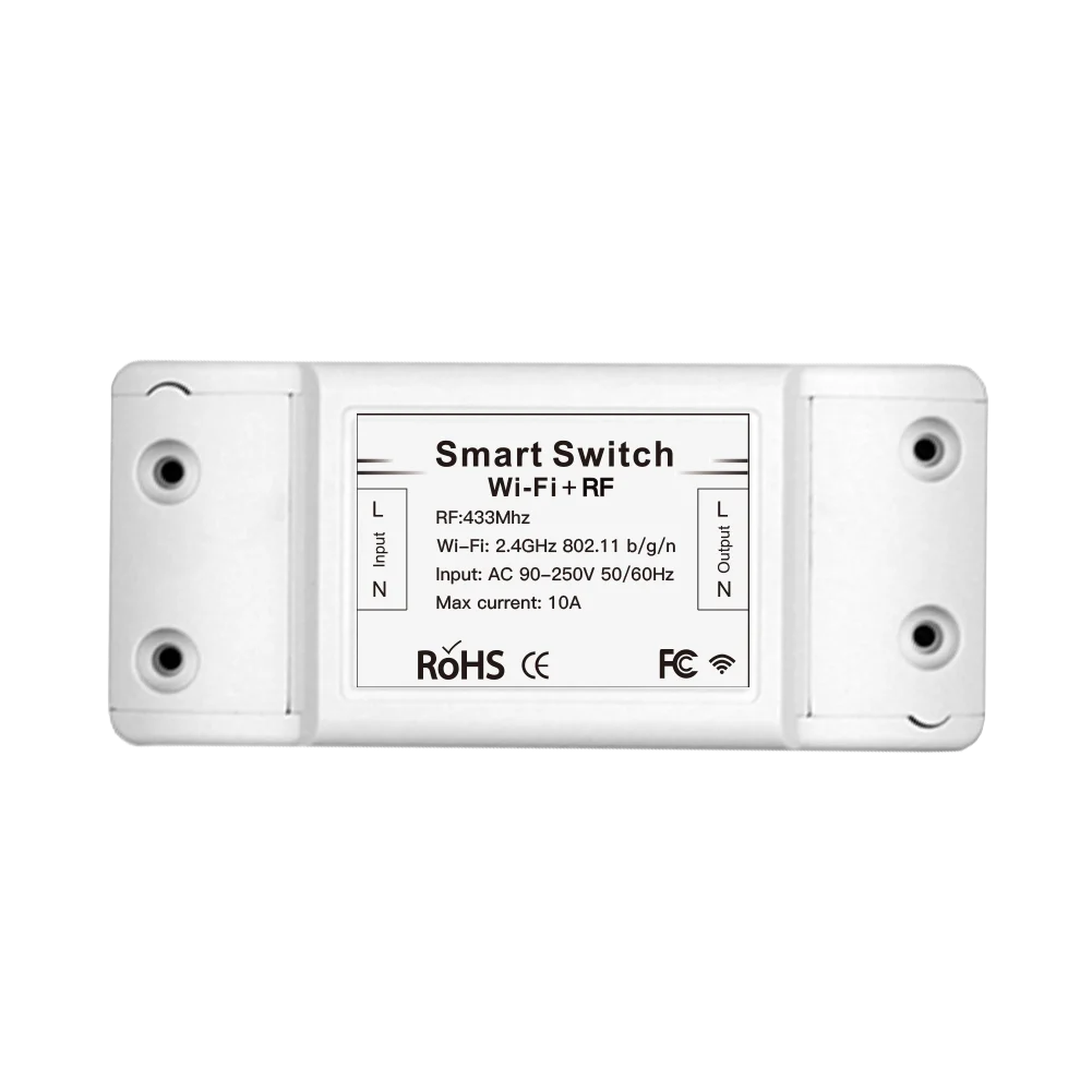 RF433Mhz Wifi беспроводной пульт дистанционного управления смарт-переключатель, передатчик на стеновой панели, приложение Smart Life/Tuya, работает с Alexa Google Home - Цвет: Receiver