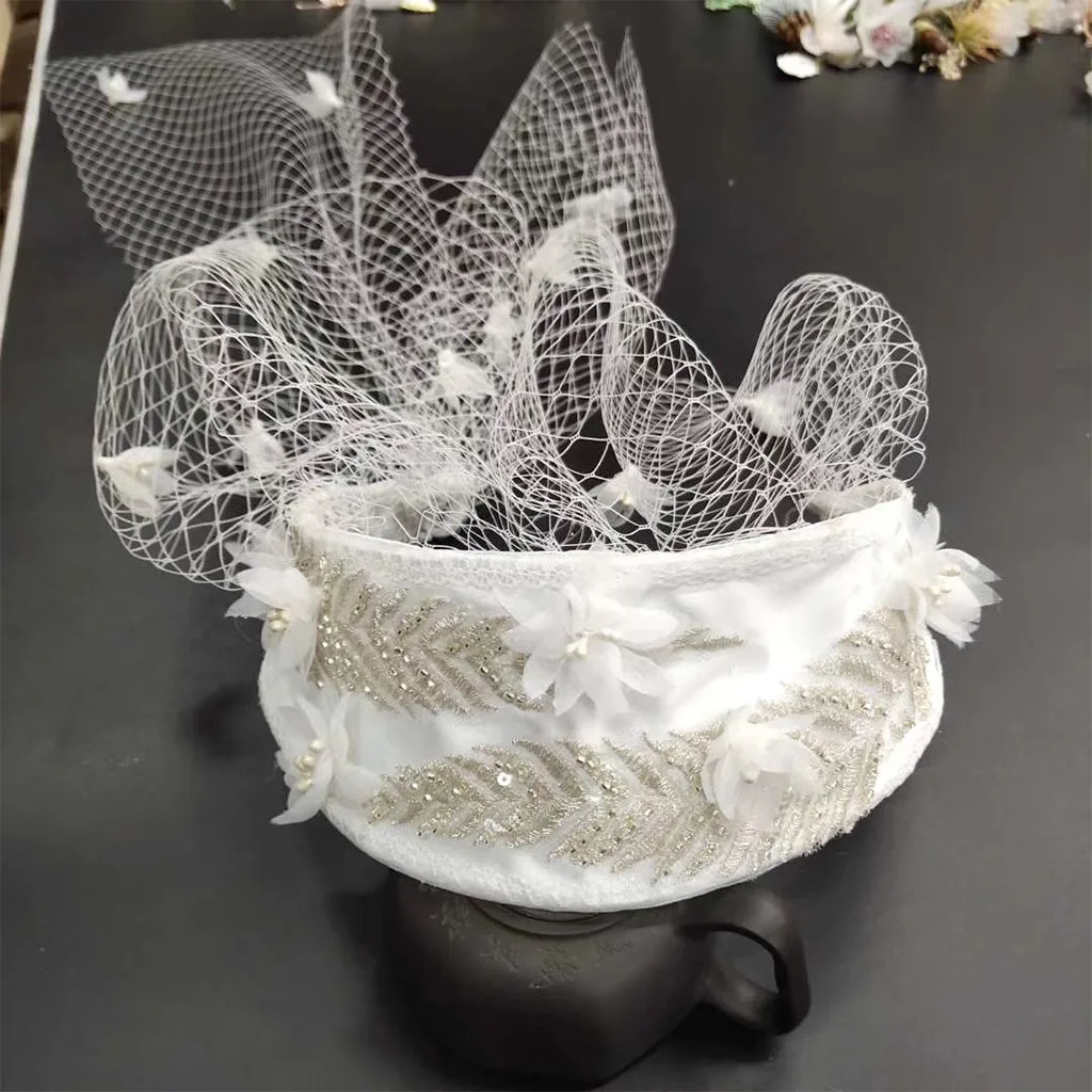 Цветок сетка вуалетки заколка для волос Мини Топ шляпы для свадебной вечеринки головные уборы элегантные женские свадебные аксессуары
