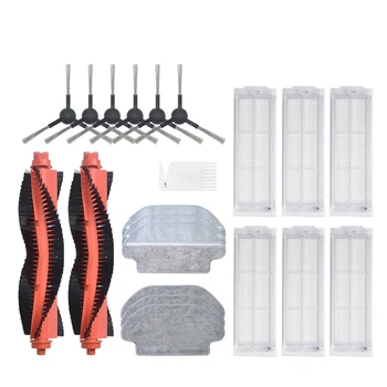 

6 Side Brush + 2 Roller Brush + 6 Filter Net + 6 Mop Cloths Pad for Xiaomi STYJ02YM Robot Vacuum Cleaner Replacement Parts Acces