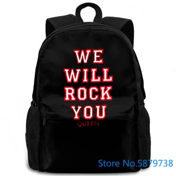 

Queen We Will Rock You Black New Official Band Merch Freddie Mercury women men backpack laptop travel school adult
