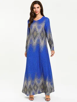 

vestidos Women Stretch Bronz print Muslim hijab dress turkey Dubai Abaya dress gamis muslim wanita caftan marocain islamic dress