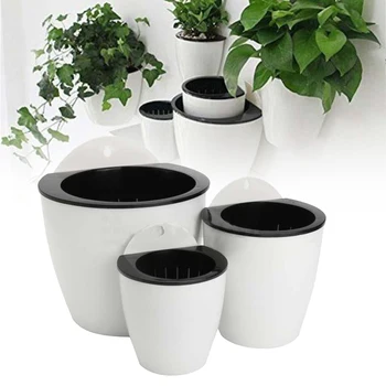 

Self Watering Wall Mounted Hanging Planter Basket Hanging Plant Pot Round Flower Pot Office Decor Green Artificial Refinement