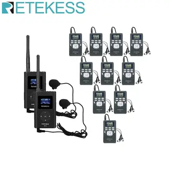 

2 FM Transmitter FT11 + 10 FM Radio Receiver PR13 Wireless Voice Transmission System For Guiding Church Meeting Training