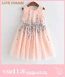 Платья для девочек с надписью «LOVE DD& MM»; коллекция года; летнее Модное пышное кружевное платье принцессы без рукавов с вышивкой