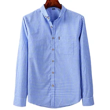 Новое поступление, хлопок, хорошее качество, мягкие, удобные, длинный рукав, на пуговицах, воротник, приталенные, деловые, мужские, клетчатые, повседневные рубашки