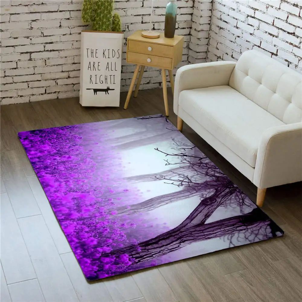 Скандинавские фиолетовые цветы ковры домашний Декор Спальни мягкие фланелевые пены памяти обеденный стол коврики области ковры 3D ковер для гостиной