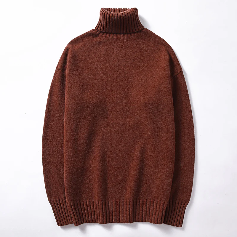 Зимний бренд мужской кашемировый свитер толстые теплые мужские пуловеры однотонные джемперы с воротником мужские Рождественские свитера