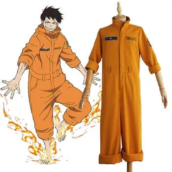 

Anime Fire Force Enen no Shouboutai Costume Shinra Kusakabe Arthur Boyle Maki Oze Cosplay Uniform Halloween Carnival Outfit