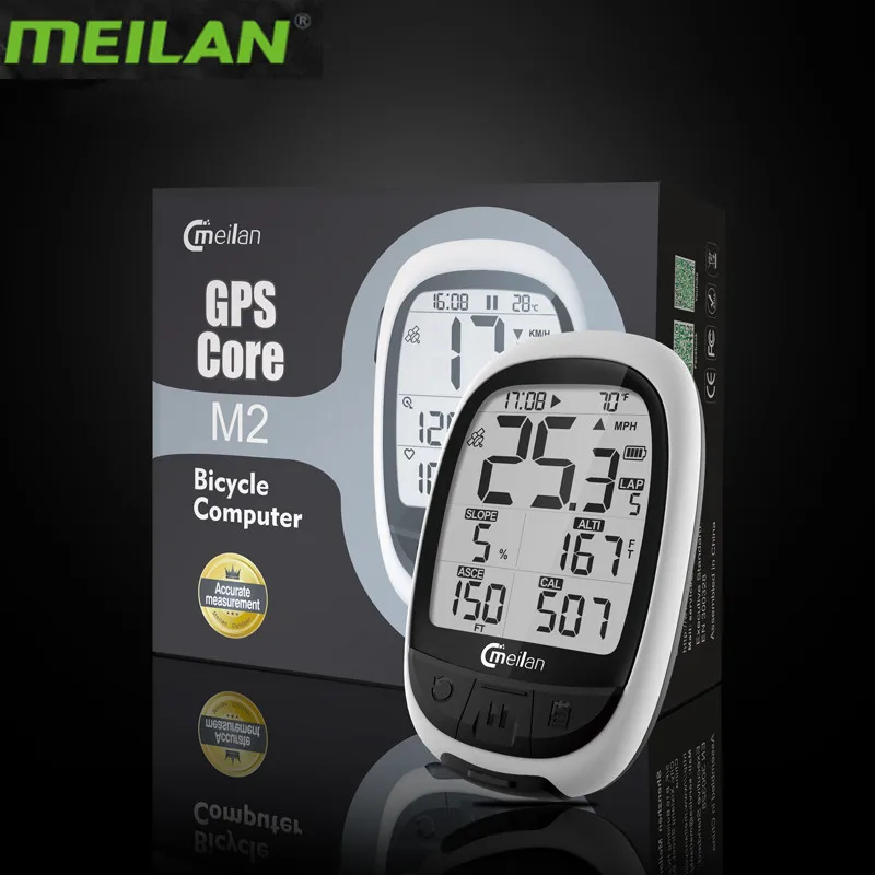M2 GPS велокомпьютер беспроводной Велосипедный спидометр соединенный с датчиком HRM