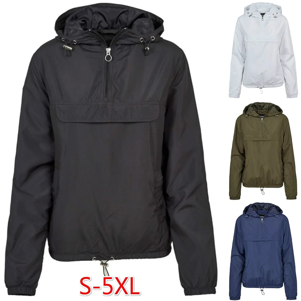 

2019 New Women Solid Rain Outwear Coat Outdoor Jackets Waterproof Hooded Raincoat Windproof Coat Dropshipping 30 Camisa de mujer