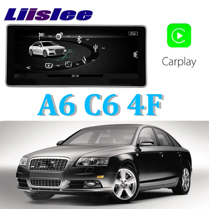 Автомобильный мультимедийный плеер Liislee NAVI 10 25 дюймов для Audi A6 C6 4F 2004 ~ 2011 MMI 2G 3G CARPLAY