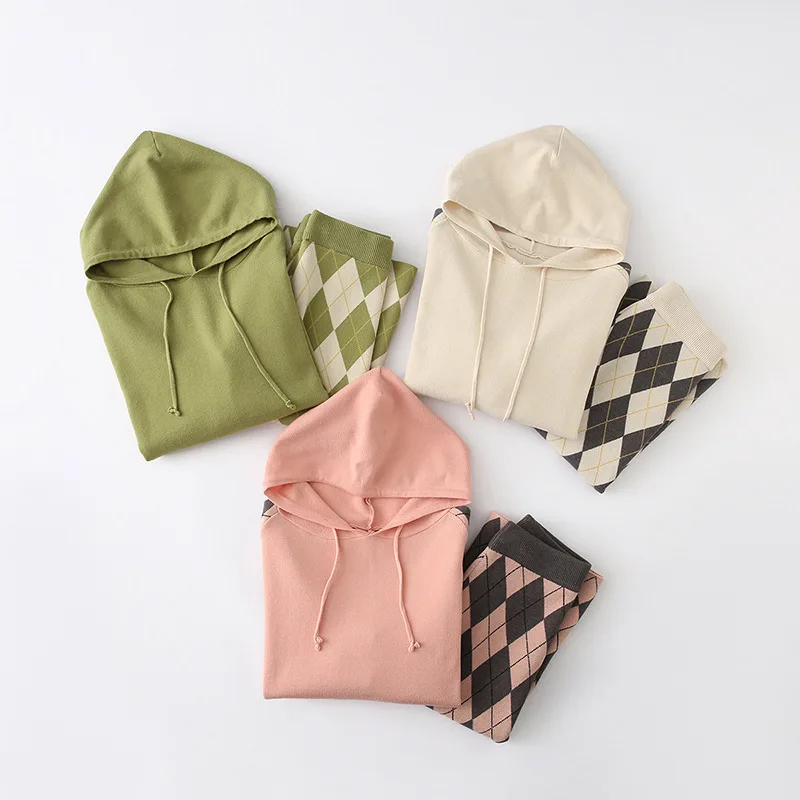 

One's Loose-Fit Slimming Hooded Sweater + Rhombus Skirt Two-Piece Set Entity