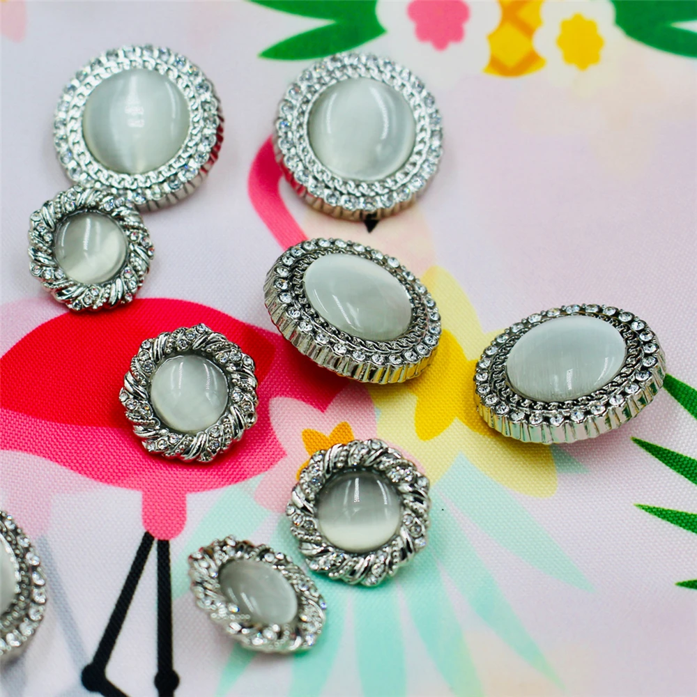 

10pcs Handmade DIY Sewing Buttons for Coat Fashion Rhinestone Buttons for Clothing 25mm Snaps for Clothes Luxury Blouse Buttons