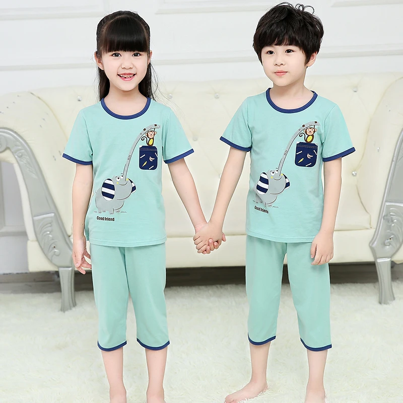 Enfants Filles Garçons Pyjamas Vert Camouflage Manches Contrastées Nightwear Pyjama Taille 2-13 Ans 