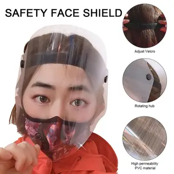 

10pcs Full Face Маска Splash-proof Masks Head-mounted Transparent Masks Adjustable Face Sheild Masks Motorcycle Mask