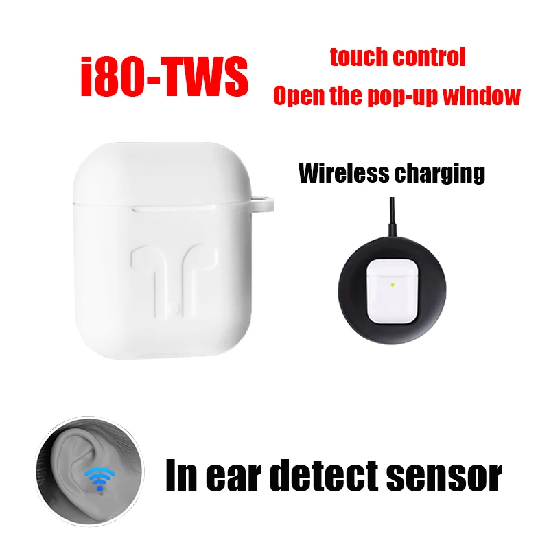 

i80 tws Bluetooth Earphone 6D Super Bass support in ear detect sensor Suitable for Most smartphones pk i12 i30 i200 i9000 i10000