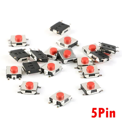 125個の各種マイクロプッシュボタンタクトスイッチキット - リセット&ミニリーフスイッチを含む25種類、SMD/DIP 2*4 3*6 4*4 6*6  - AliExpress 502 100個 6 * 6 * 3.1 Mm SMDスイッチ 4ピン タッチマイクロスイッチ プッシュボタンスイッチ 赤 SMD タクトス