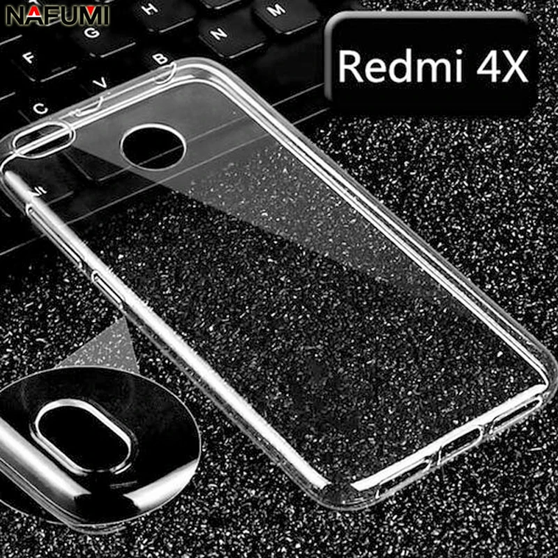 

Transparent Clear TPU Case For Xiaomi Redmi 4X Ultra-thin transparent Crystal Back Cover Silicon soft case For Redmi 4X shell