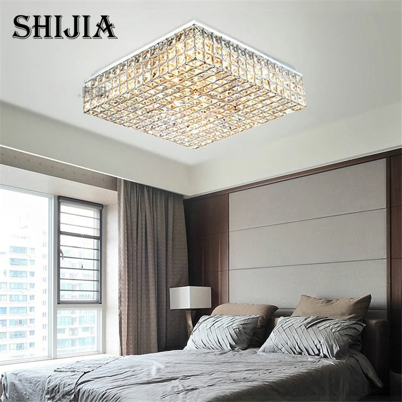 

Korean Minimalist Square Crystal Ceiling Lamp for Bedroom Kitchen Lighting