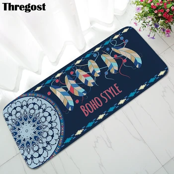 

Indian Bohemian Pattern Doormat Non-silp Kitchen Floor Mat Bath Mats Coffee Table Absorbent Rug Living Room Carpet