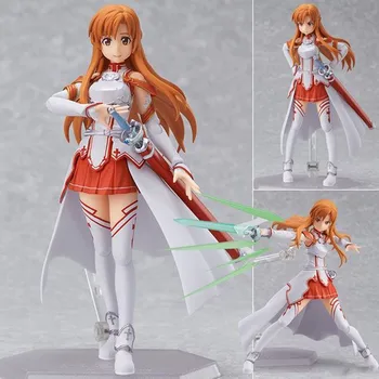 

Anime SAO Sword Art Online Asuna Yuuki Kirito Figma 178 PVC 14CM Action Figures Collectible Model Toy Gift Doll Figurine