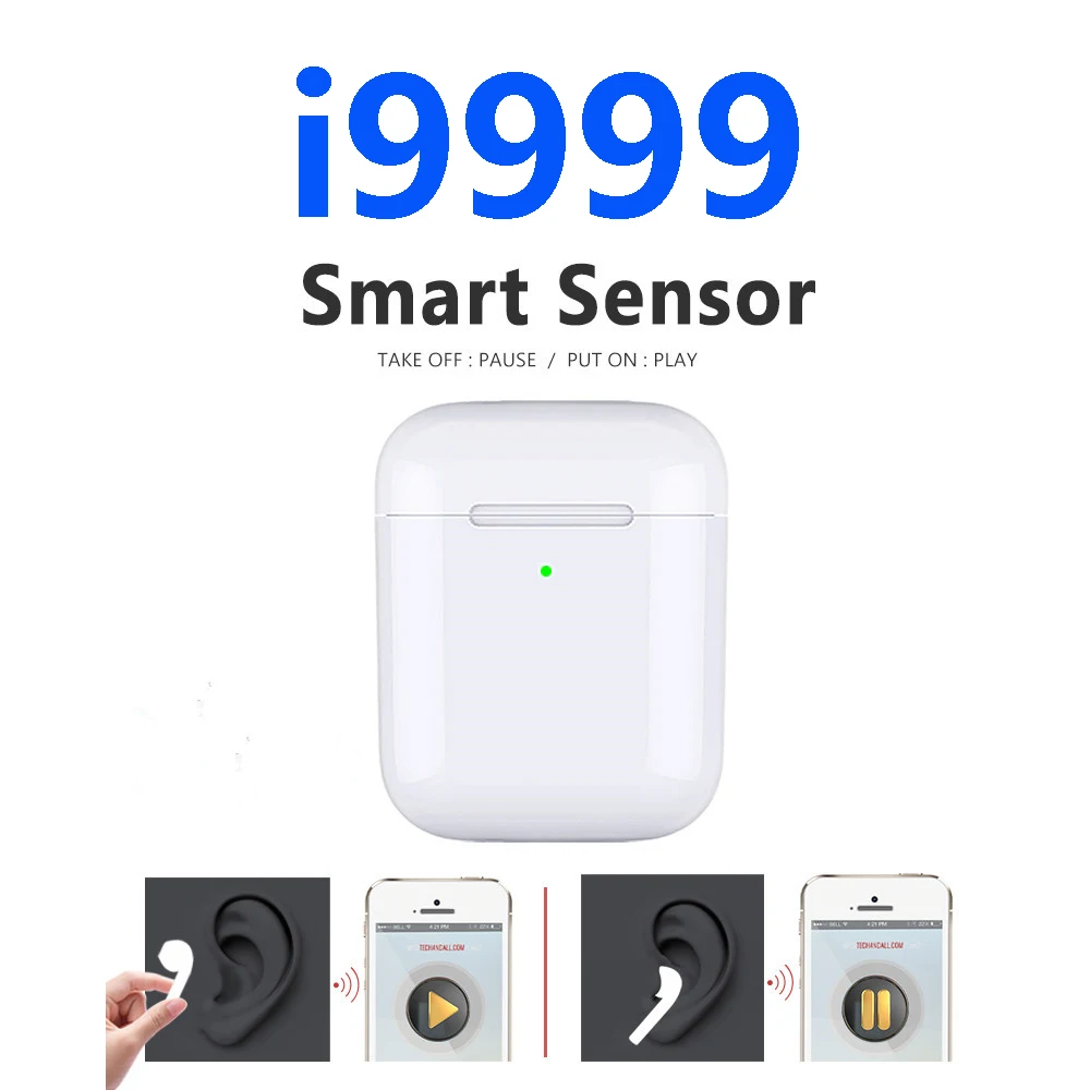 I9999 tws новый датчик обнаружения в ухо коснитесь управления Беспроводные наушники