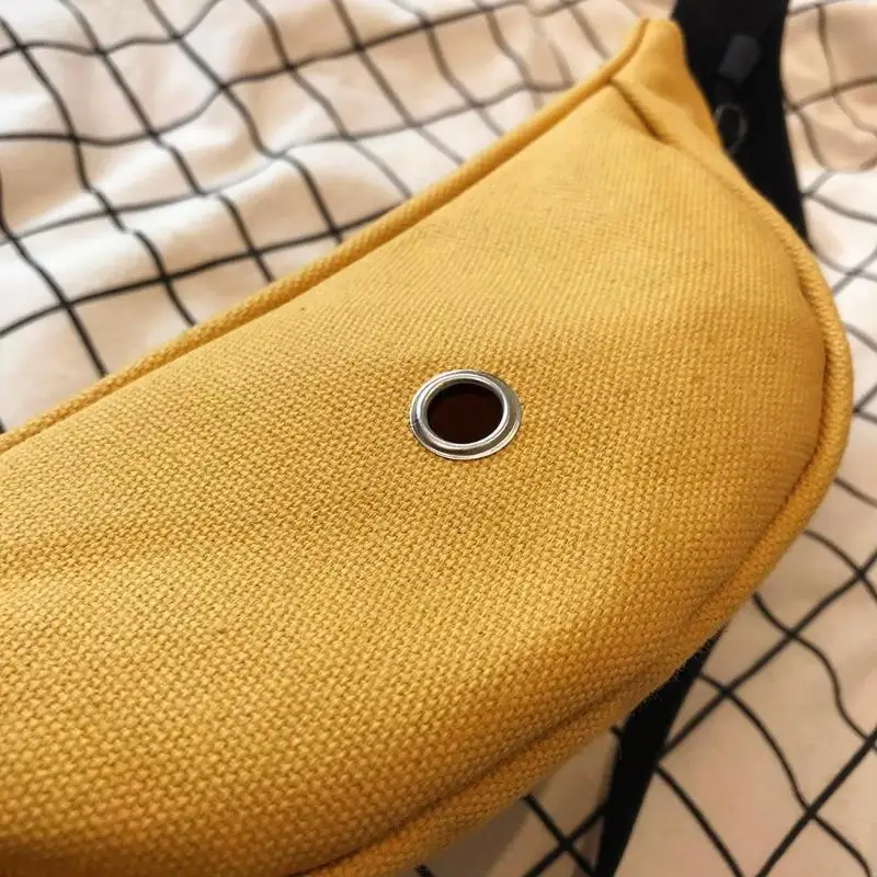 Для девочек-подростков; Повседневное Холст Fanny Pack нагрудная сумка Для женщин талии кошелек на молнии, сумка через плечо
