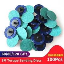 

100pcs 2 Inch Abrasive Disc 3M 577F Zirconia Surface Conditioning Quick Change Sanding Discs