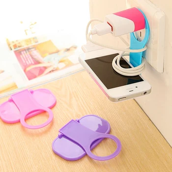 

1Pc Portable Folding Charger Adapter Mobile Phone Charging Holder Stand Cradle Load Holder Hanging Holder Shelves Random Color