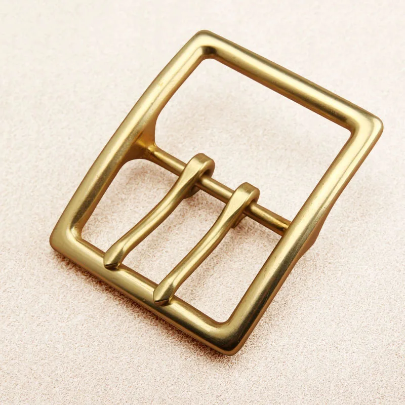 Description Picture 2 of item40/45/50/55mm Solid brass Belt Buckle Double Pin two pins 2 Prongs Super wide and thick DIY Leathercraft Hardware Buckles