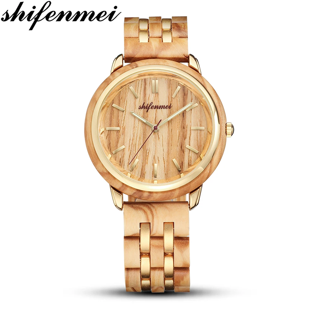 

Shifenmei S5503 female wooden quartz Men / Women watch simple Wen lady's gift souvenir luxury lovers Wood quartz watches