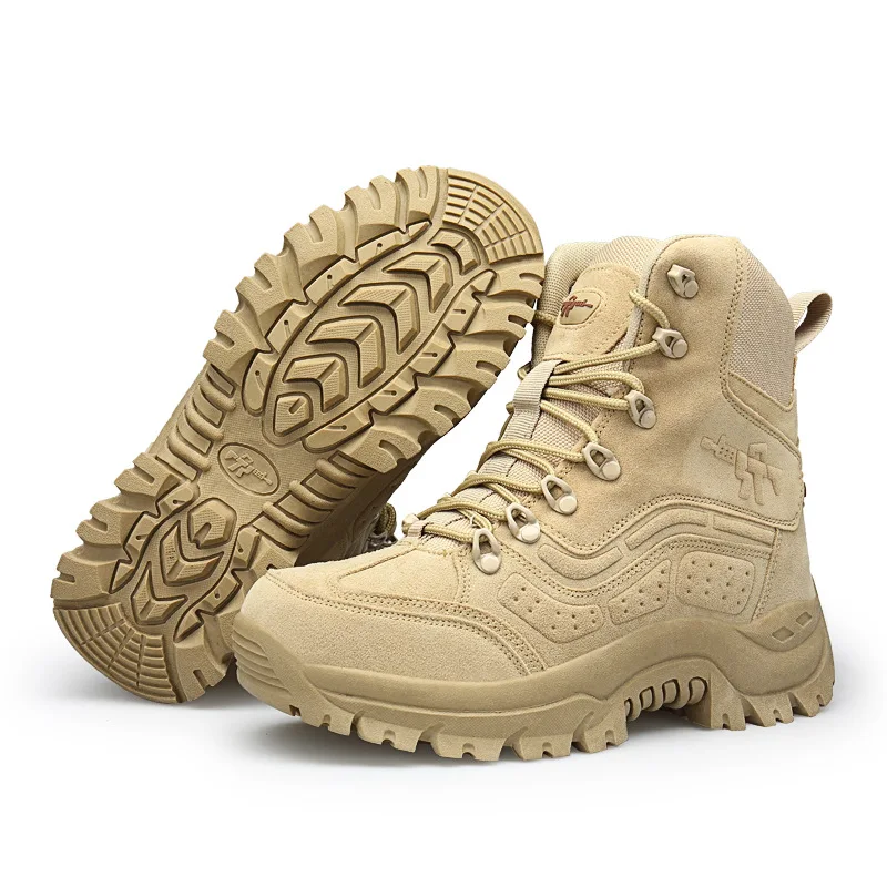 Mens Desert Special Forces Tactical Sand Booties Military Combat High Top Army Boots With Side Zipper For Men Safety Work Shoes |